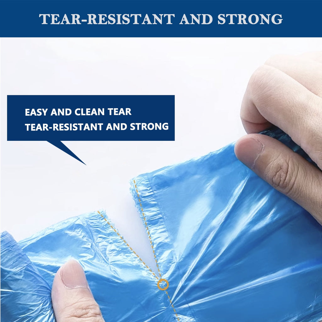 13 gallon Trash Bags Drawstring (Count 100), Tall Kitchen Garbage Bags, Blue
