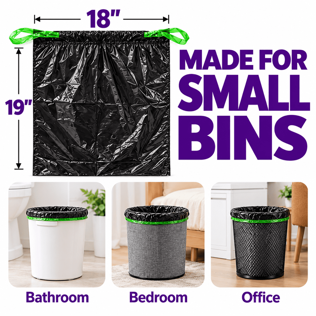 4 Gallon Trash Bags, 150 Count, Lavender Scented Black Drawstring Bags